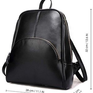 Small Black Fake Leather Backpack Purse
